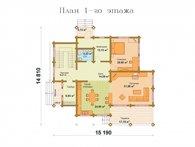 Дом Агломерат 15,2 х 14,8 м