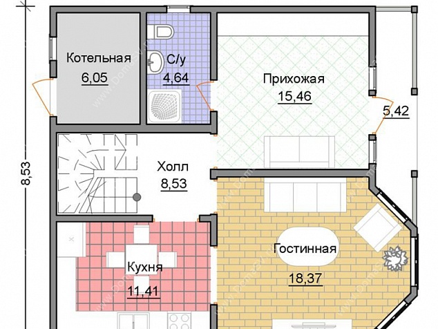 Дом Прибалт 8,5 х 8,3 м