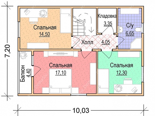 Дом Виста 7,2 х 10 м