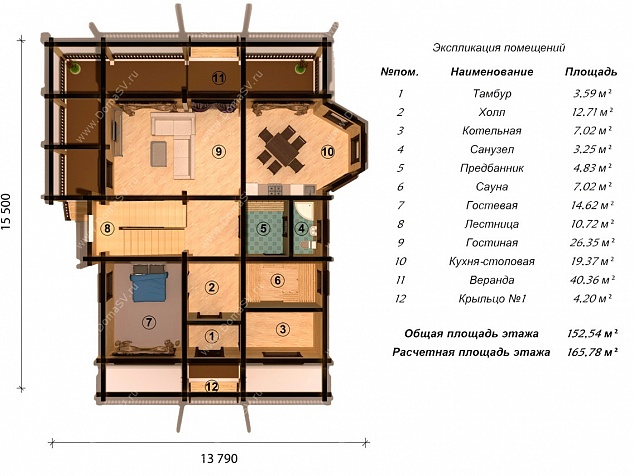 Дом-Баня Юрмала 13,8 х 15,5 м